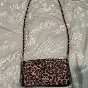 Tory Burch cheetah cross body bag